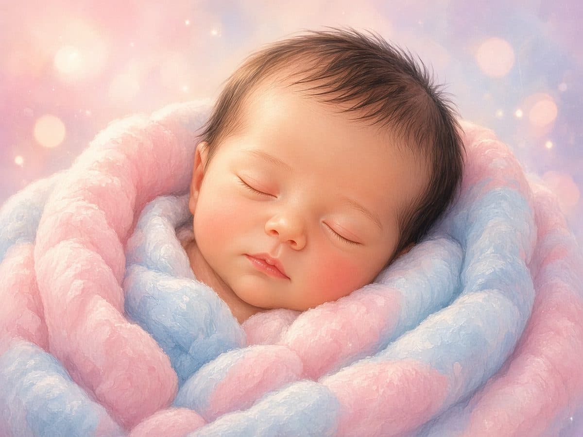 Example AI illustration of a newborn girl and a newborn boy